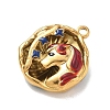 Hollow 304 Stainless Steel Two Sides Enamel Pendants STAS-L316-17G-03-2