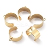 Ion Plating(IP) 304 Stainless Steel Open Cuff Finger Ring Components LS-STAS-WH0029-40B-G-1