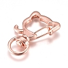 Alloy Swivel Keychain Clasp Findings KEYC-WH0016-37RG-2