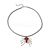 Braided Glass Seed Bead Spider Pendant Necklaces NJEW-MZ00036-6