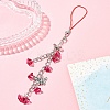 Flower Acrylic & Glass Mobile Straps HJEW-YW00038-03-1