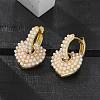 Rack Plating Brass Heart Dangle Hoop Earrings with ABS Imitation Pearl Beaded EJEW-R152-06G-2