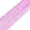 Crackle Transparent Glass Beads Strands GLAA-N068-03A-12-1