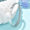 Eye 304 Stainless Steel Rhinestone Bangles for Women BJEW-Z092-09P-2