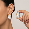304 Stainless Steel Resin Teardrop Stud Earrings for Women RA7191-2-1