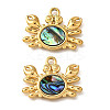 304 Stainless Steel Pave Natural Paua Shell Pendants STAS-C122-21A-01G-1