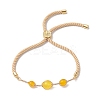 Natural Mixed Gemstone Round Beaded Slider Bracelets BJEW-JB11054-3