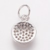 Brass Cubic Zirconia Pendants X-ZIRC-K070-21P-2