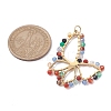 Natural Multi-Color Agate Faceted Pendants PALLOY-JF02564-01-2