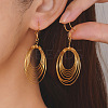 Multi-Layer Circle Wire Oval Brass Dangle Earrings WGA7B49-01-1