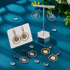 12 Pair 2 Color Glass Blank Dome Dangle Earrings EJEW-AB00020-2