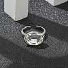 Oval Brass Cuff Rings for Women RJEW-G337-06P-03-4