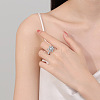 Snowflake Rotatable Open Cuff Rings for Women LS-RJEW-S402-11P-3