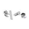 304 Stainless Steel Cuboid Stud Earrings for Women EJEW-K243-01P-2