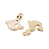 Light Gold Plated Alloy Enamel Pendants ENAM-M219-11KCG-02-2