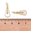 Brass Micro Pave Clear Cubic Zirconia Pendants KK-B102-21G-3