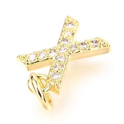 Brass Micro Pave Cubic Zirconia Charms ZIRC-O037-14G-1