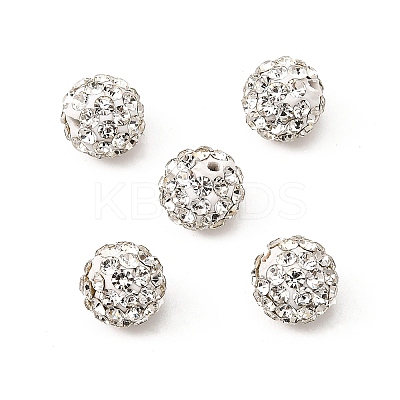 Grade A Round Crystal Pave Disco Ball Beads X-RB-H258-8MM-001-1