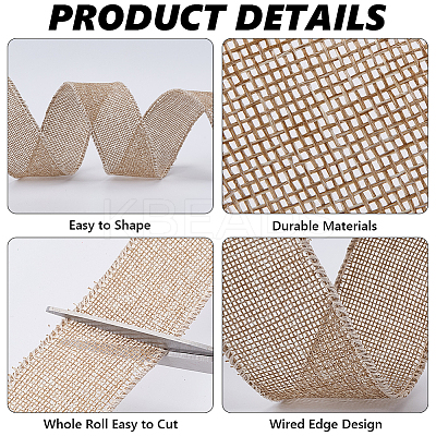 Burlap Ribbons For Craft Making OCOR-WH20012-22E-1