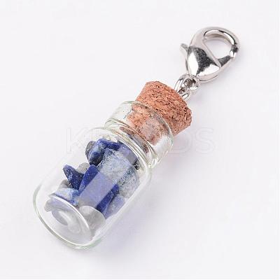 Glass Bottle Pendants HJEW-JM00219-1