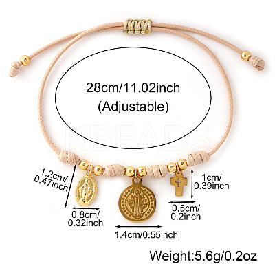 Adjustable Copper Rope Link Charm Bracelet ZH0707-1