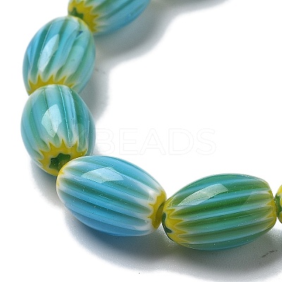 Handmade Millefiori Lampwork Beads Strands LAMP-F035-12H-1