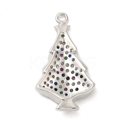 Rack Plating Brass Pave Cubic Zirconia Pendants KK-R150-07P-1