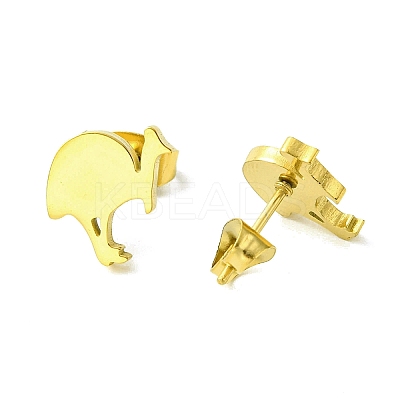 Cute Little Animal Theme 304 Stainless Steel Stud Earrings EJEW-B041-04A-G-1