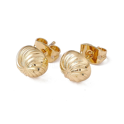 Rack Plating Brass Half Round with Vortex Stud Earrings for Women EJEW-F294-02G-1