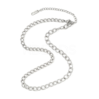 304 Stainless Steel Curb Chain Cable Chain Necklaces NJEW-JN05577-1