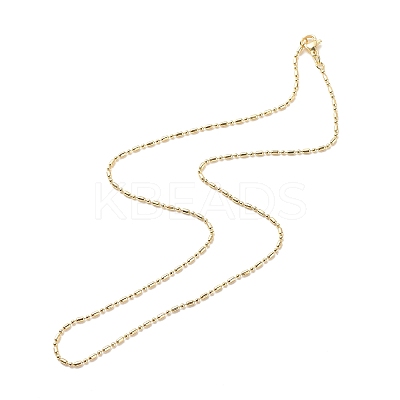 Brass Ball and Column Link Chains Necklace for Women LS-NJEW-P265-01A-G-1
