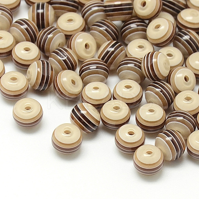 Transparent Stripe Resin Beads RESI-S345-8mm-08-1