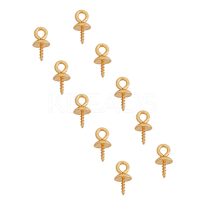 Ion Plating(IP) 304 Stainless Steel Cup Pearl Peg Bails Pin Pendants STAS-UN0009-04G-1