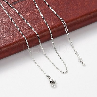 Brass Rolo Chains Necklaces for Women NJEW-D302-43P-1
