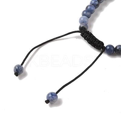 6mm Round Natural Sodalite Braided Bead Bracelets BJEW-C067-01A-03-1