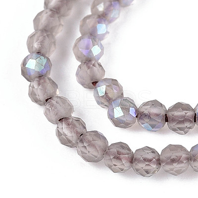 AB Color Plated Natural Ice Obsidian Beads Strands G-T144-A07-06-1