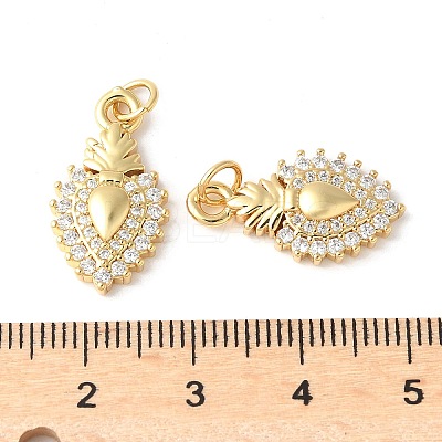 Brass Micro Pave Clear Cubic Zirconia Pendants ZIRC-I071-06G-1