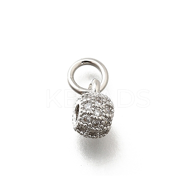 Brass Micro Pave Cubic Zirconia Charms KK-P295-40P-1