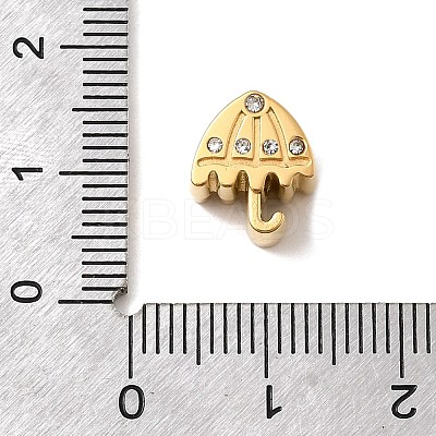 304 Stainless Steel Rhinestone European Beads STAS-D153-30G-1