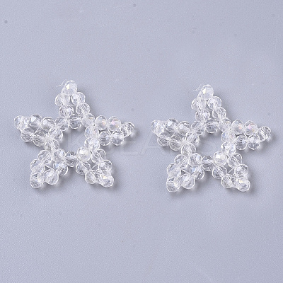 Plating Acrylic Woven Beads PACR-R247-02C-1