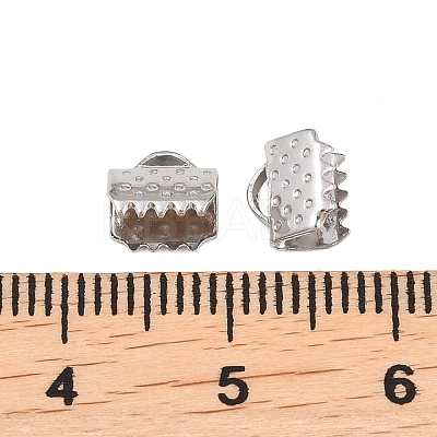 Tarnish Resistant 304 Stainless Steel Ribbon Crimp Ends STAS-S047-056-1