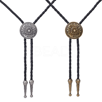 2Pcs 2 Colors PU Leather Bolo Tie NJEW-AN0001-61-1