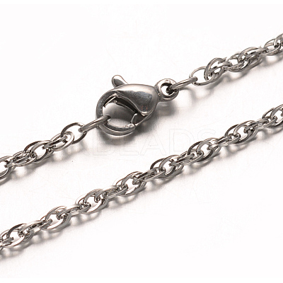Non-Tarnish 304 Stainless Steel Double Link Chains Necklaces LS-NJEW-L398-02P-1