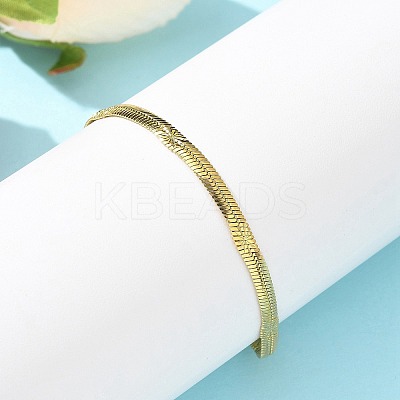 304 Stainless Steel Herringbone Chain Bracelets for Women LS-BJEW-U019-04G-06-1