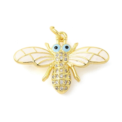 Rack Plating Brass Micro Pave Cubic Zirconia Pendants KK-S396-63G-1