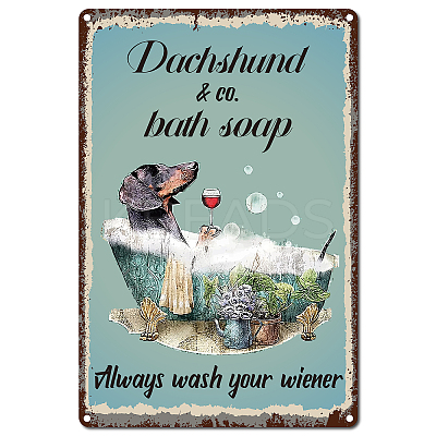 Rectangle with Word Vintage Metal Iron Sign Poster AJEW-WH0157-288-1