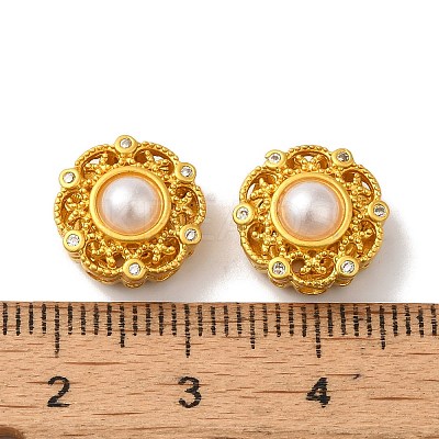 Rack Plating Hollow Brass Cubic Zirconia Beads KK-K381-21B-MG-1