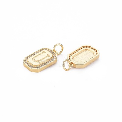 Brass Micro Pave Clear Cubic Zirconia Pendants KK-S356-767U-1