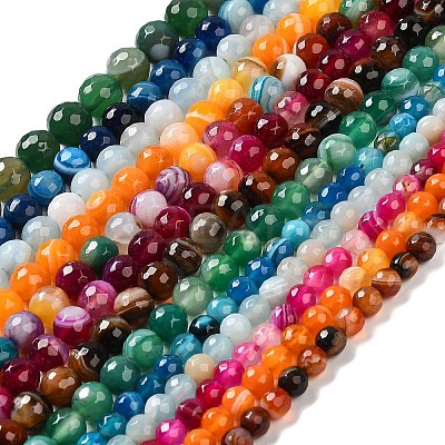 Natural Striped Agate/Banded Agate Beads Strands G-A246-12mm-15-1