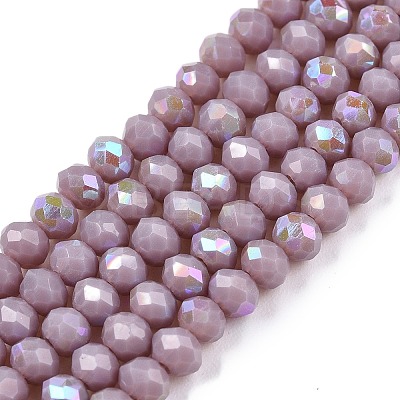 Electroplate Opaque Solid Color Glass Beads Strands EGLA-A044-P3mm-L13-1